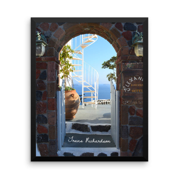 Santorini Spiral, Framed Art, - Explore Dream Discover