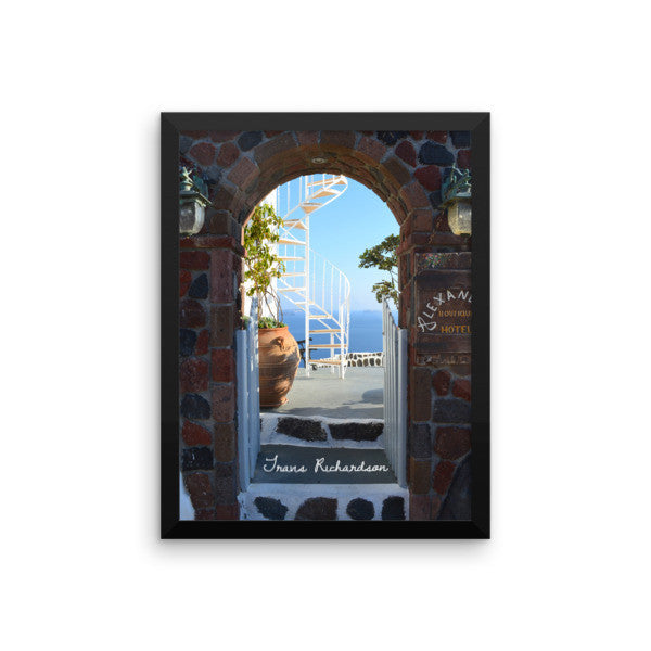 Santorini Spiral, Framed Art, - Explore Dream Discover