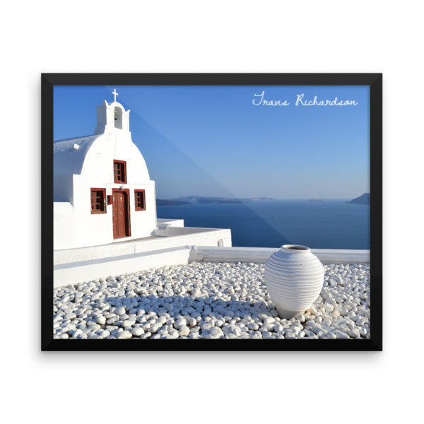 Santorini Solace, Framed Art, - Explore Dream Discover