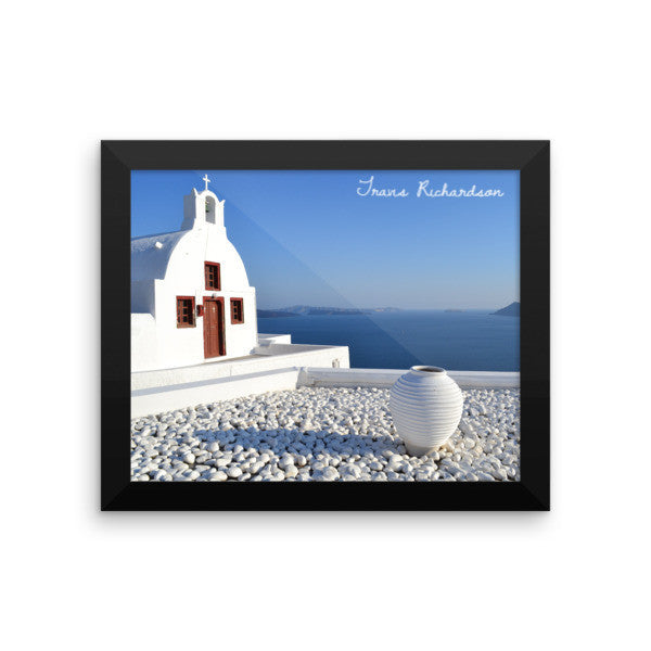 Santorini Solace, Framed Art, - Explore Dream Discover