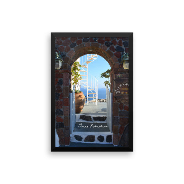 Santorini Spiral, Framed Art, - Explore Dream Discover