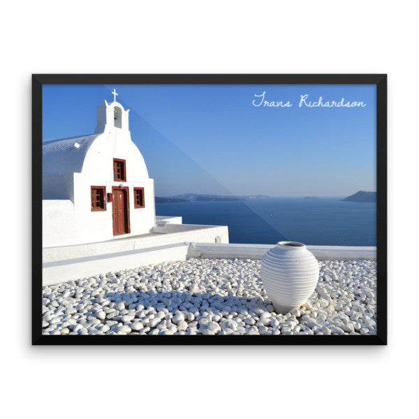 Santorini Solace, Framed Art, - Explore Dream Discover