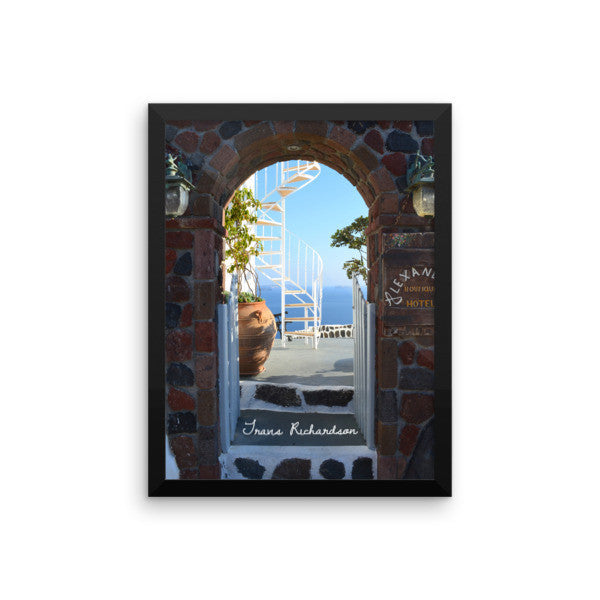 Santorini Spiral, Framed Art, - Explore Dream Discover