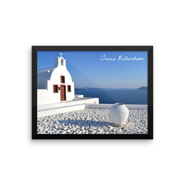 Santorini Solace, Framed Art, - Explore Dream Discover