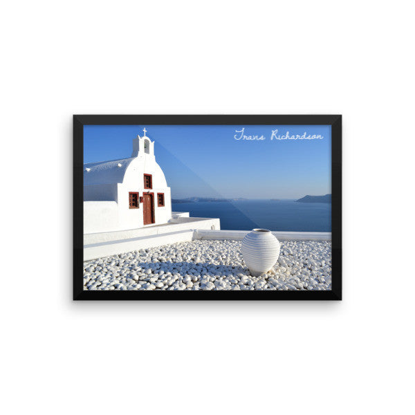 Santorini Solace, Framed Art, - Explore Dream Discover